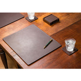 Chocolate Brown Leatherette Conference Table Pad, 17 x 14